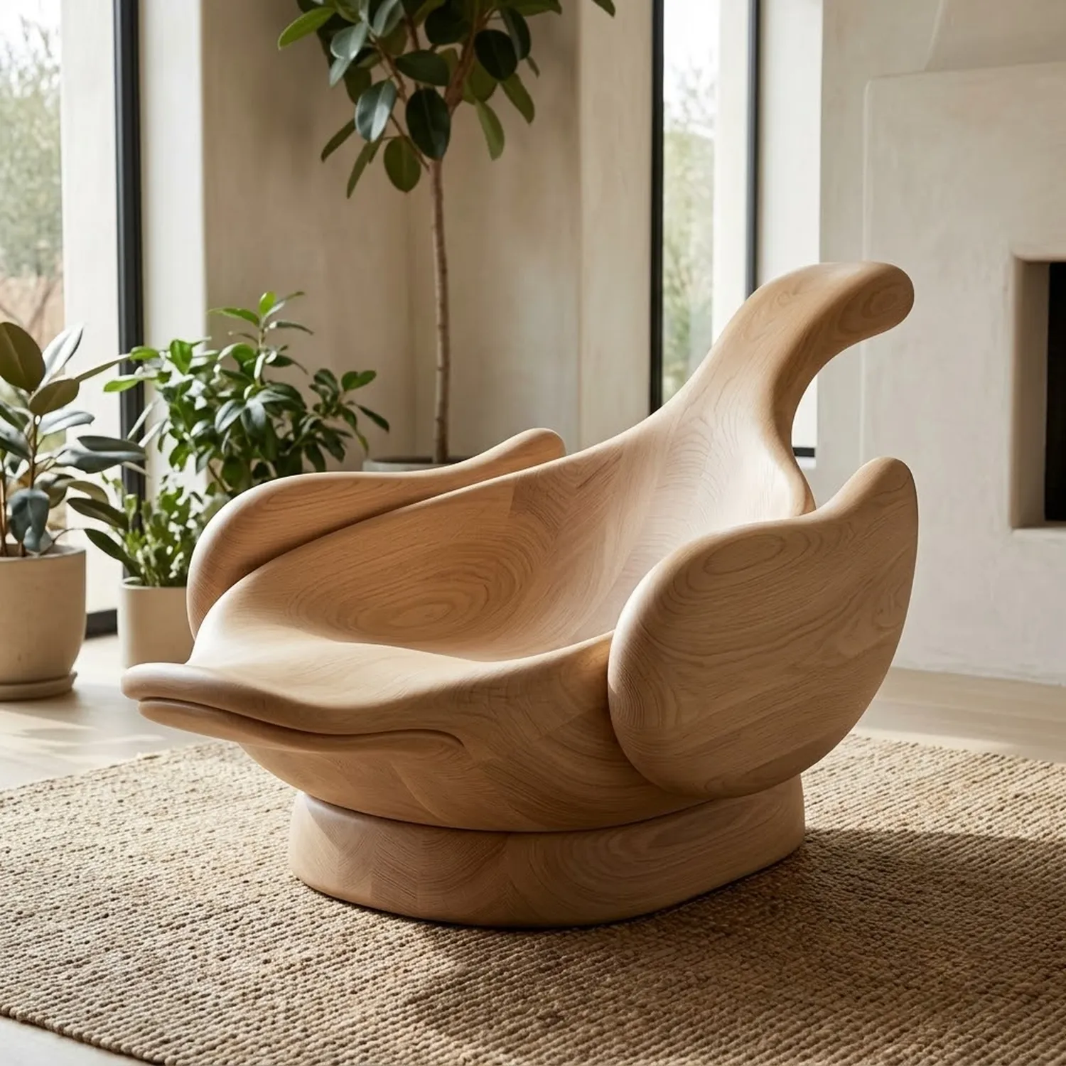 Wood Ducky Scoop Chair Playful Aquatic Bird Nursery Room Decor