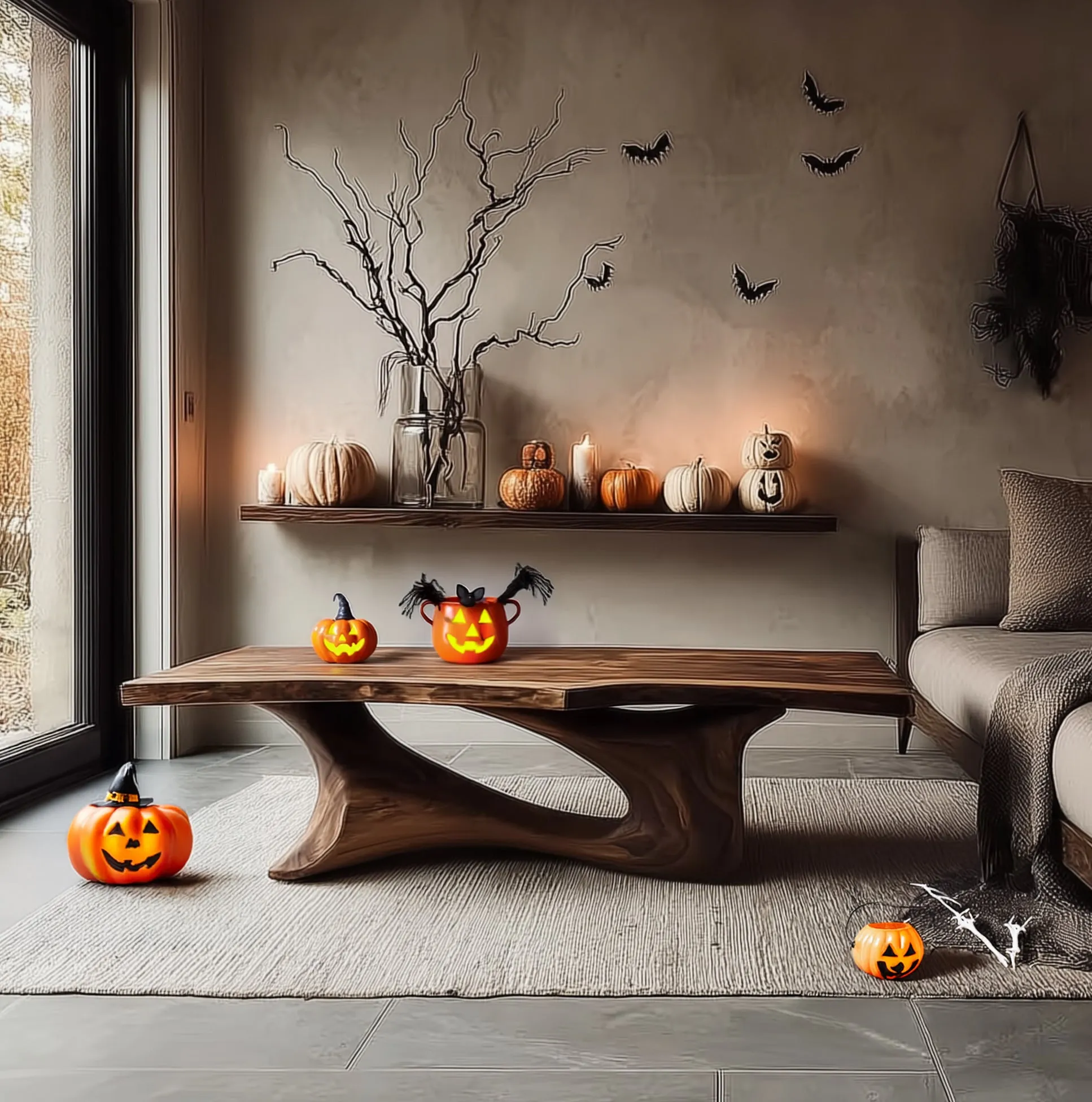 Mid Century Live Edge Coffee Table Reclaimed Wood Side Table