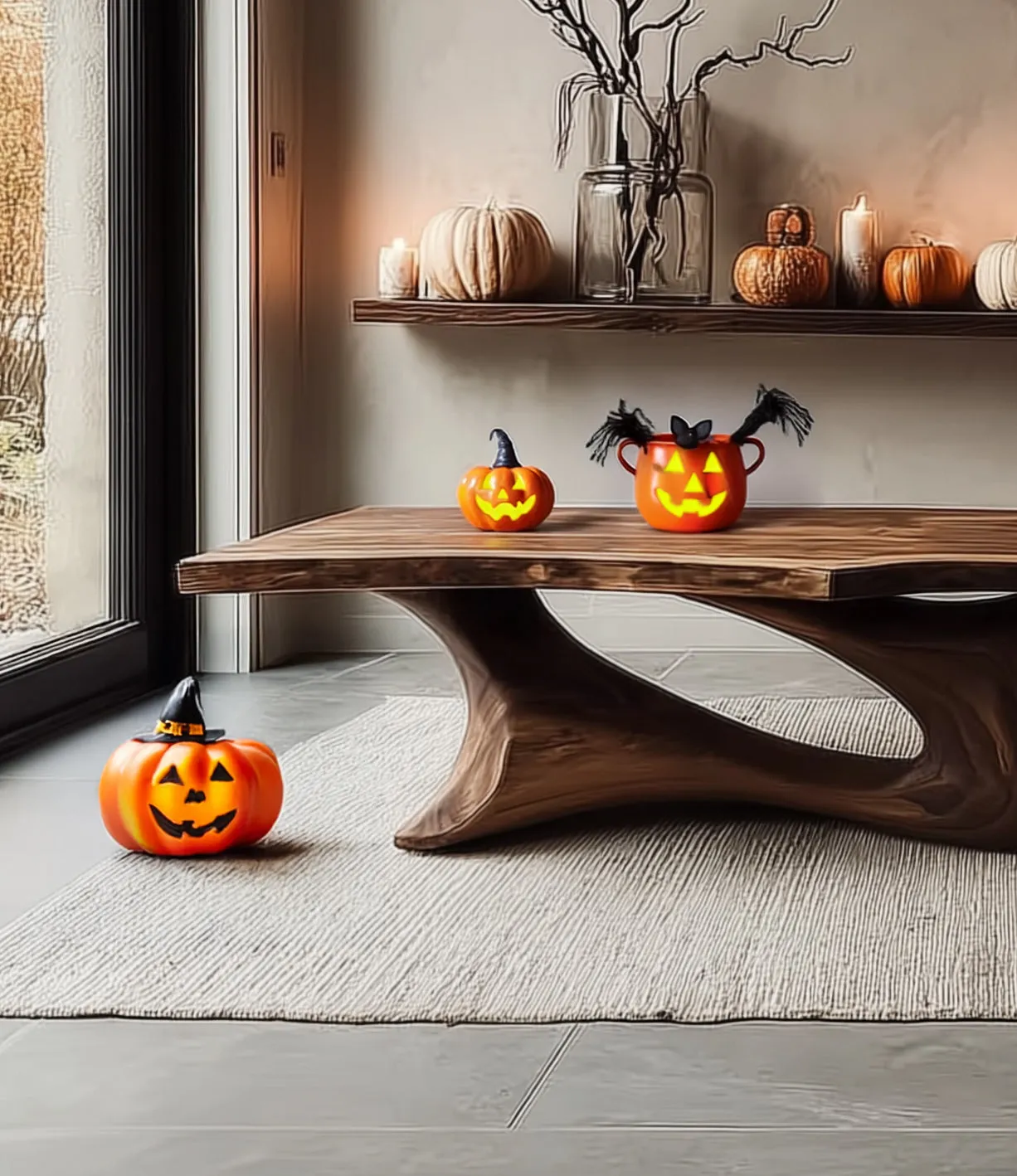 Mid Century Live Edge Coffee Table Reclaimed Wood Side Table - Image 2