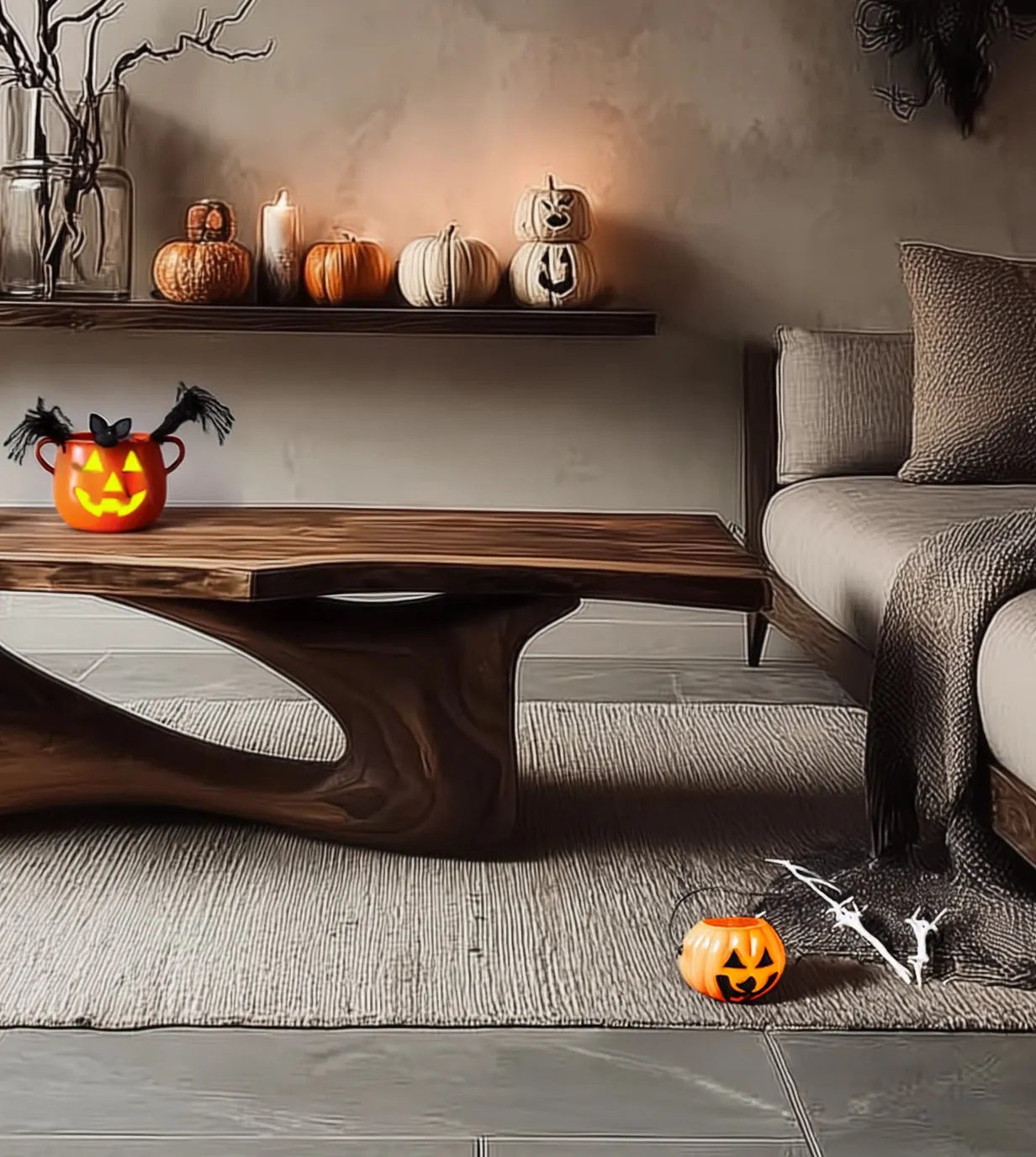 Mid Century Live Edge Coffee Table Reclaimed Wood Side Table - Image 3