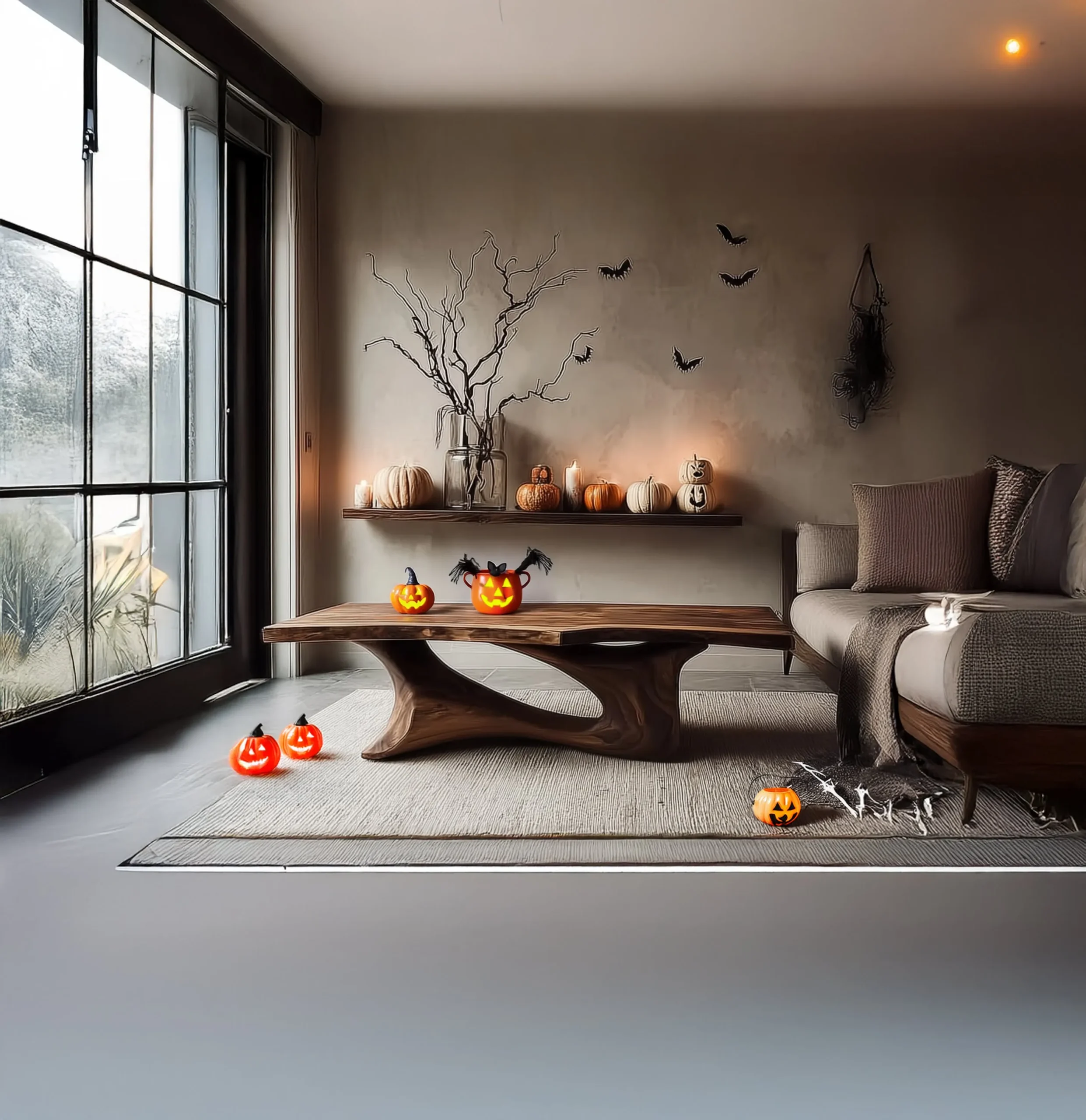 Mid Century Live Edge Coffee Table Reclaimed Wood Side Table - Image 4