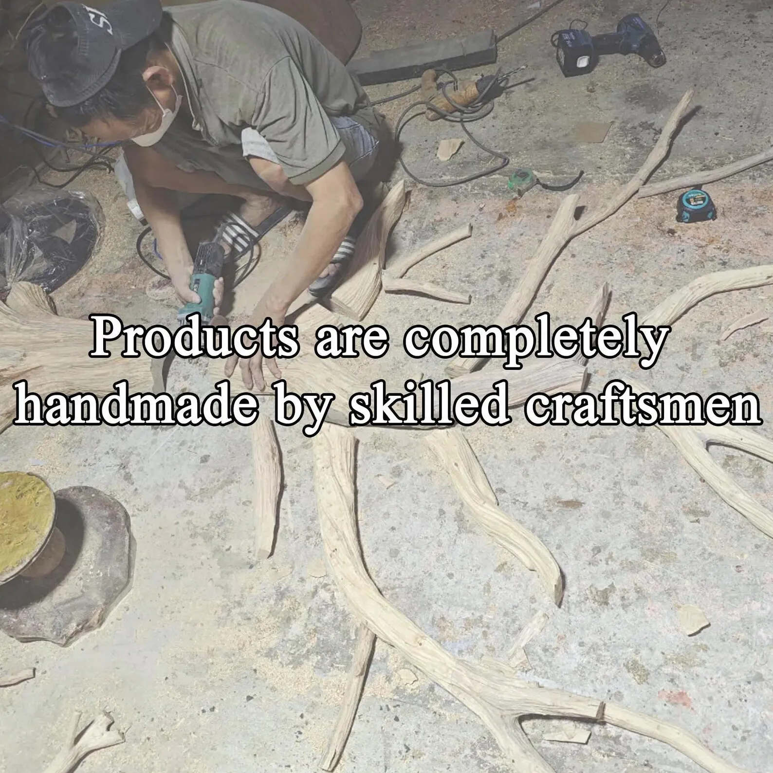 Rustic Walnut Live Edge Coffee Table Solid Wood Center Table For Living Room - Image 6