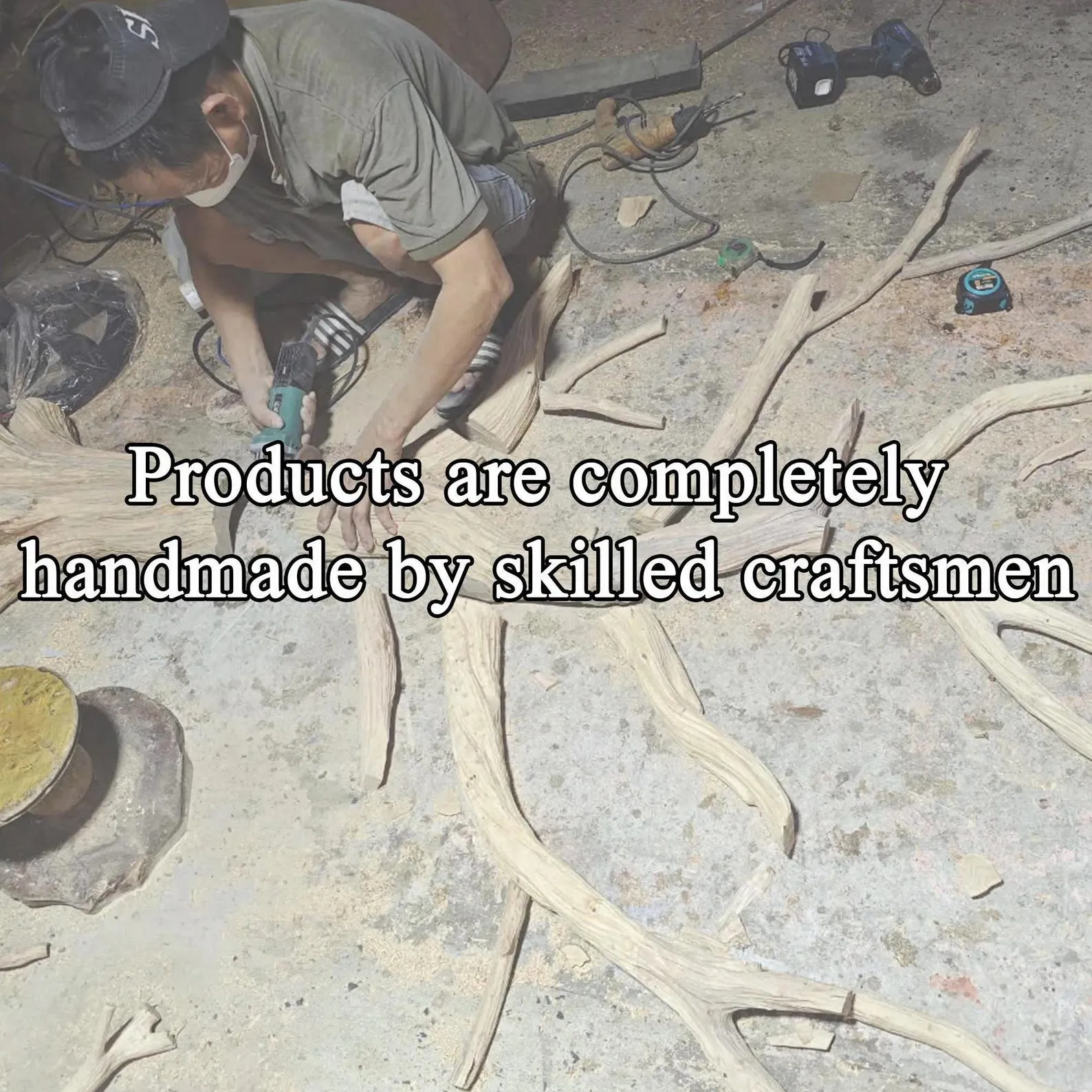 Solid Wood Tree Shaped Bookcase Rustic Handmade Shelf For Seasonal Home Display - Image 8