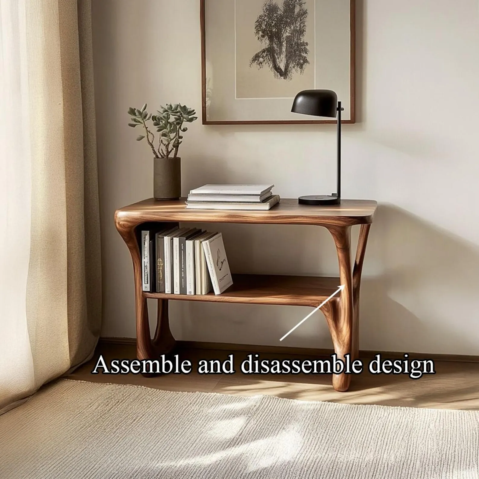 Handmade Reclaimed Wood Side Table Rustic Console Nightstand Accent Furniture - Image 3