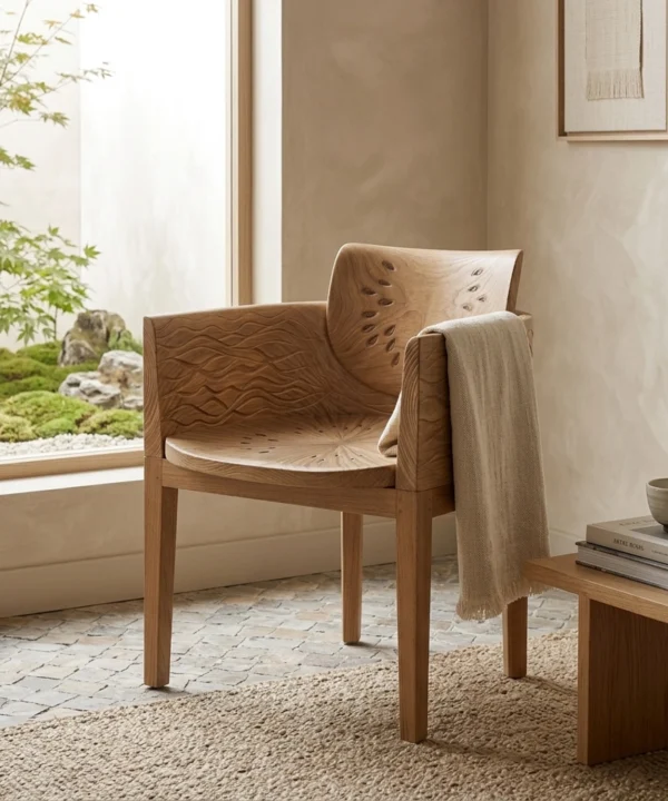 Wooden Watermelon Chair Whimsical Fruit Shape Unique Living Room Seating