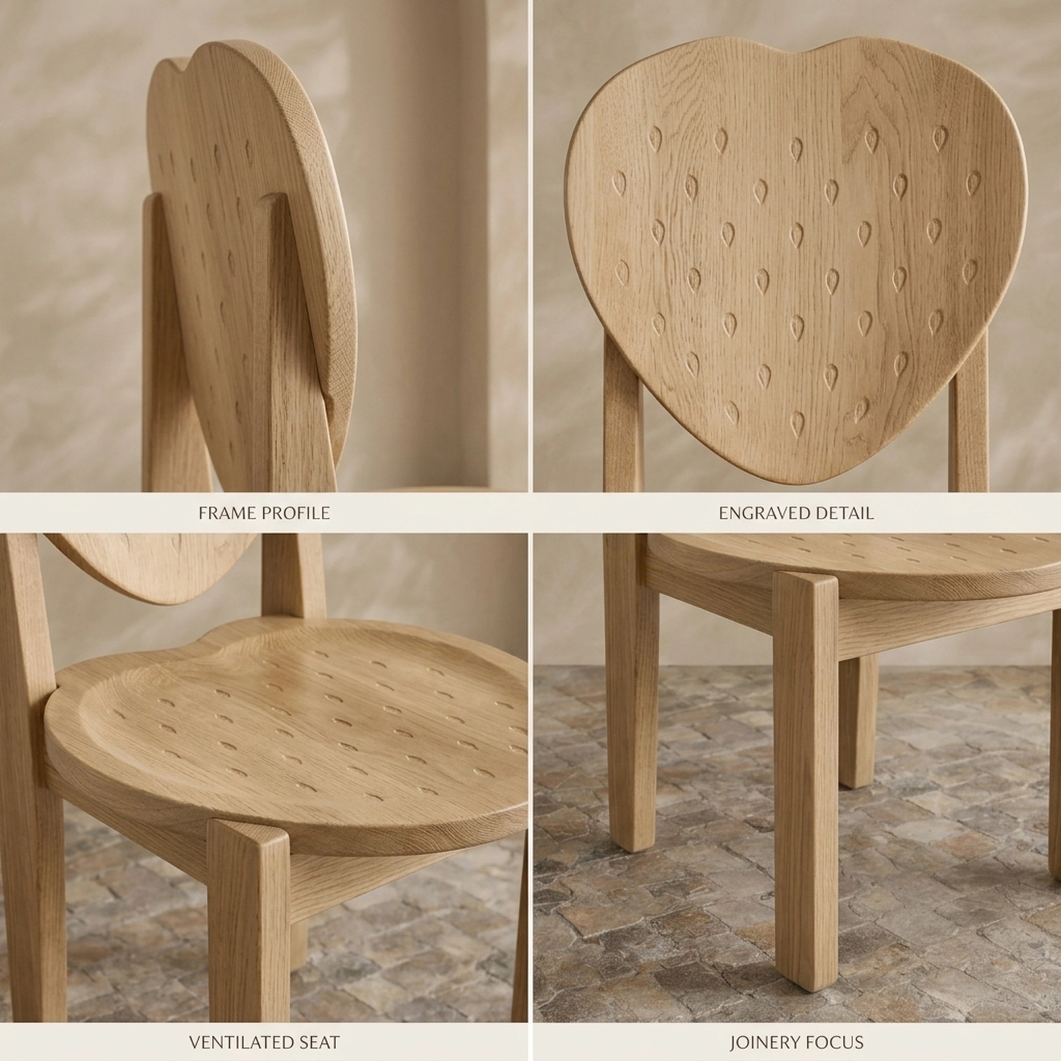 Wooden Strawberry Chair Decorative Fruit Shape Whimsical Accent Armchair - Image 3